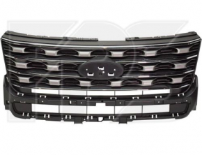 Grila radiatorului Ford Explorer 16-17, restul argintiu, negru, grila + crom + celule gri, nou, neoriginal