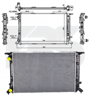 Radiator de răcire apă Audi Q3 8U 15-18 720X480X26 AVA