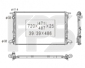 Radiator de racire cu apa Audi A6 C8 19- 1.4 TFSI, 2.0 TDI, 2.0 TFSI, 4.0 TDI