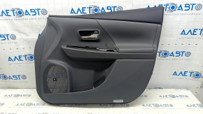 Обшивка двери карточка передняя правая Toyota Prius V 12-17 темно-серая, вставка кожа темно-серая, под динамики JBL, царапины