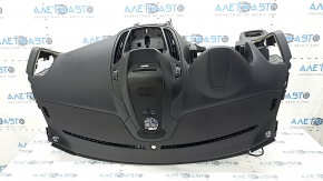 Торпедо передняя панель с AIRBAG Ford C-max MK2 13-18 под большой монитор, черная, с дефлекторами и накладками, трещины в креплениях накладки