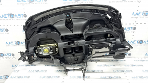 Торпедо передняя панель с AIRBAG Ford C-max MK2 13-18 под большой монитор, черная, с дефлекторами и накладками, трещины в креплениях накладки