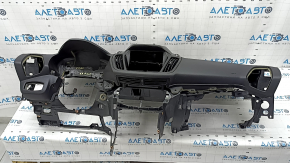 Panoul frontal al tabloului de bord cu AIRBAG Ford C-max MK2 13-18 negru, cu deflectoare și căptușeli, fisuri în elementele de fixare a căptușelii