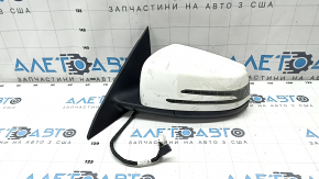 Зеркало боковое левое в сборе Mercedes CLA 14-19 BSM, автозатемнением, поворотник, 10+6 пинов, белое, потерто