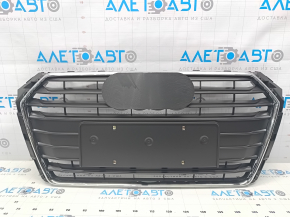 Решетка радиатора grill голая Audi A4 B9 17-19 мат, без эмблем