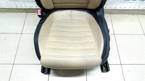 Scaun șofer VW CC 08-17 cu airbag, electric, piele neagră cu inserții bej, husă crăpată