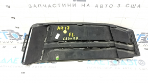 Решетка переднего бампера левая Audi A4 B9 17-17 s-line, без радара, светлый хром, песок