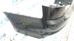 Бампер задний голый Audi A4 B9 18-19 S-Line под 4 парктроника, графит, без заглушки буксир крюка, царапины, вмятины, трещина в креплении