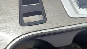 Накладка центральной консоли с подстаканниками Nissan Murano z52 18 серая, под AUX и USB и подогрев сидений, c кнопкой start-stop, царапины