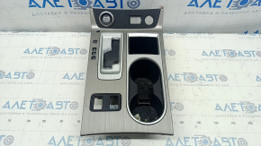 Накладка центральной консоли с подстаканниками Nissan Murano z52 18 серая, под AUX и USB и подогрев сидений, c кнопкой start-stop, царапины