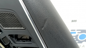 Cartela de ornamente usi spate dreapta Audi A4 B9 17-19 negru, cotiera neagra, piele, insert de lemn, Bang and Olufsen, suport rupt, poke