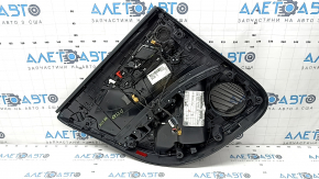 Cartela de ornamente usi spate dreapta Audi A4 B9 17-19 negru, cotiera neagra, piele, insert de lemn, Bang and Olufsen, suport rupt, poke