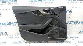 Garnitura portiera fata stanga Audi A4 B9 17-19 neagra, cotiera piele neagra, insert piele neagra, memorie scaun, Bang and Olufsen, denivelari, zgarietura