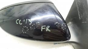 Зеркало боковое правое в сборе VW CC 13-17 рест 7 пинов, поворотник, подсветка, черное, царапины