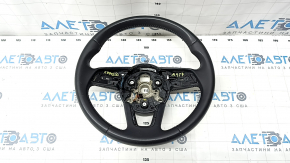 Руль голый Audi A4 B9 17-19 кожа, черный, с подогревом, без кнопок и лепестков, царапины, под чистку