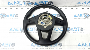 Руль голый Audi A4 B9 17-19 кожа, черный, с подогревом, без кнопок и лепестков, царапины, под чистку