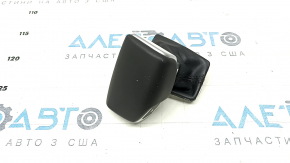 Ручка КПП Audi A4 B9 17-25 с верхней накладкой, кожа, черная, царапины, потрескана