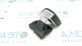 Ручка КПП Audi A4 B9 17-25 с верхней накладкой, кожа, черная, царапины, потрескана
