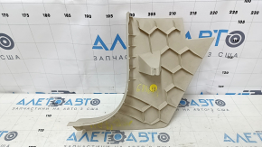 Decorație stâlp dreapta jos față VW Passat b7 12-15 bej SUA, zgârieturi, abraziune