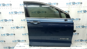 Дверь в сборе передняя правая Ford Fusion mk5 13-20 hybrid, keyless, синий FT, паутина на накладке, царапины на накладке, тычки