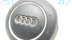 Подушка безопасности airbag в руль водительская Audi A4 B8 13-16 рест, под 3 спицы, черная, царапины