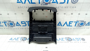 Накладка центральной консоли задняя Audi A4 B8 13-16 рест, черная, царапины, трещина