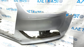 Бампер передний голый Audi A4 B8 13-16 рест, серебро, примят, царапины
