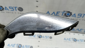 Молдинг переднего бампера левый Ford Fusion mk5 19-20 хром, песок, сломано крепление, вздулся хром
