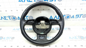 Руль голый Audi A4 B8 13-16 3 спицы, кожа, черный, без кнопок, под перешив