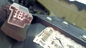 Garnitură portiere față dreapta Ford Fusion mk5 17-20 neagră cu inserție din lemn de lemn, cotieră din piele, turnare gri, zgârieturi, fragment lipsă, curățabil uscat