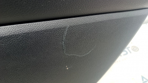 Garnitură portiere spate dreapta Ford Fusion mk5 17-20 piele neagră cu inserție de lemn, cotieră din piele, turnare gri, zgârieturi, curățabil uscat