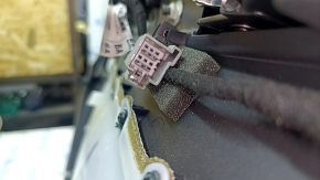Garnitură portiere spate dreapta Ford Fusion mk5 17-20 piele neagră cu inserție de lemn, cotieră din piele, turnare gri, zgârieturi, curățabil uscat