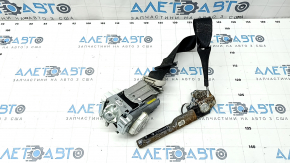 Водительский ремень безопасности Ford Fusion mk5 17-20 черный с натяжителем, повреждение водой, под химчистку, потрескан пластик на креплении