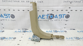 Накладка передней стойки нижняя правая Ford Fusion mk5 13-16 бежевая, под чистку, затерта, царапины