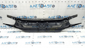 Решетка радиатора grill Honda Civic X FC 19-21 в сборе, 3 части, черный глянец, надломана направляющая