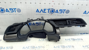 Накладка передней панели левая Honda Civic X FC 16-21 черная, хром, глянец, с дефлекторами
