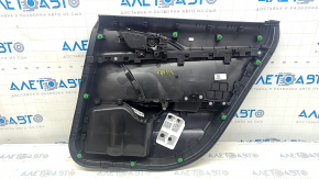 Обшивка двери карточка задняя левая Honda Civic X FC 16-21 4d черная с черной вставкой пластик, подлокотник черная ткань, царапины, потертости