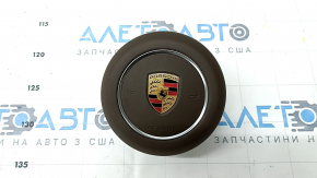 Подушка безопасности airbag в руль водительская Porsche Macan 15-18 кожа коричневая