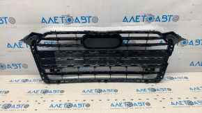 Решетка радиатора grill голая Audi A5 F5 18-19 черный мат+хром без эмблем