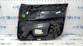 Carton pentru portiere fata stanga BMW X5 F15 14-18 negru, insertie piele maro Dakota, fara perdea, cotiera piele maro, ornamente lemn, cu maner, zgarieturi, zgarieturi, lovituri