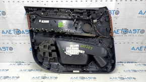 Carton pentru portiere fata dreapta BMW X5 F15 14-18 negru, insert din piele TERRA maro, fara perdea, cotiera din piele maro, ornamente din lemn, cu maner, zgarieturi, lovituri