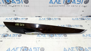 Placa de turnare portiere spate stanga BMW X5 F15 14-18 crom, cu maner, efect lemn inchis