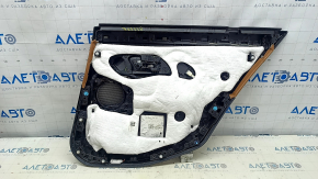 Garnitura portiera spate stanga BMW 3 G20 19- negru, maro piele COGNAC, cu insert cromat, cu maner, zgarieturi, curatabil