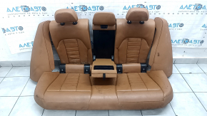 Задний ряд сидений 2 ряд BMW 3 G20 19-21 без подогрева, кожа коричневая COGNAC, под химчистку, вмятины