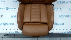 Обшивка водительского сиденья BMW 3 G20 19-21 кожа коричневая COGNAC, с подогревом, под химчистку, вмятины, потрескана кожа, контакт с водой