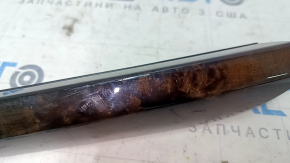 Накладка боковая центральной консоли правая BMW X5 F15 14-18 под дерево poplar wood, царапины, сломано крепление