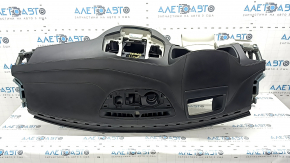 Торпедо передняя панель без AIRBAG Volvo XC90 17-25 тип 1 под проекцию, кожа черная с серым, серая строчка, вмятины