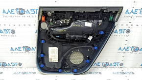 Garnitură uși spate stânga Volvo XC90 16-22 piele gri cu negru, sub perdea, cusături gri, cotieră și inserție din piele gri, turnare de nuc, Bowers & Wilkins, zgârieturi, curățabil uscat