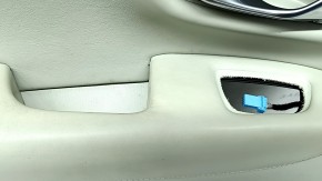 Garnitură uși spate stânga Volvo XC90 16-22 piele gri cu negru, sub perdea, cusături gri, cotieră și inserție din piele gri, turnare de nuc, Bowers & Wilkins, zgârieturi, curățabil uscat