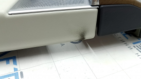 Garnitură uși spate stânga Volvo XC90 16-22 piele gri cu negru, sub perdea, cusături gri, cotieră și inserție din piele gri, turnare de nuc, Bowers & Wilkins, zgârieturi, curățabil uscat